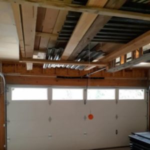 Large white garage door