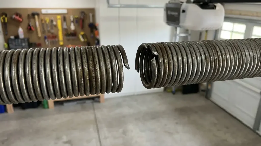 Fully broken garage door spring in Fort Collins