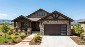 suburban Fort Collins Colorado home exterior with brand new modern insulated garage door - How Much Value Does a New Garage Door Add to Your Home?