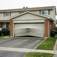 Bent and Damaged Garage Door