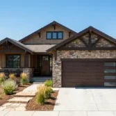 suburban Fort Collins Colorado home exterior with brand new modern insulated garage door - How Much Value Does a New Garage Door Add to Your Home?
